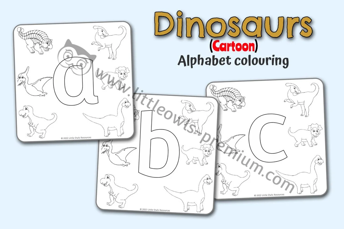 DINOSAUR ALPHABET - COLOURING - Cartoon