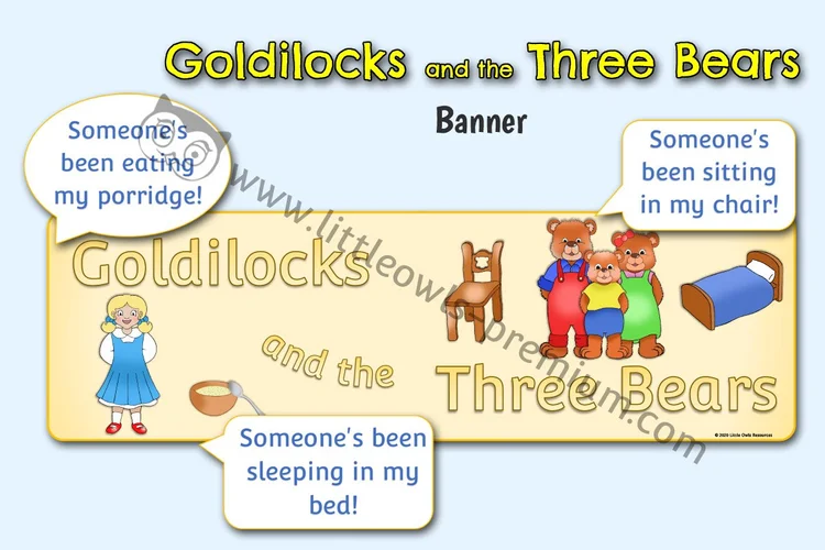 Goldilocks and the Three Bears Banner & Key Phrases cover