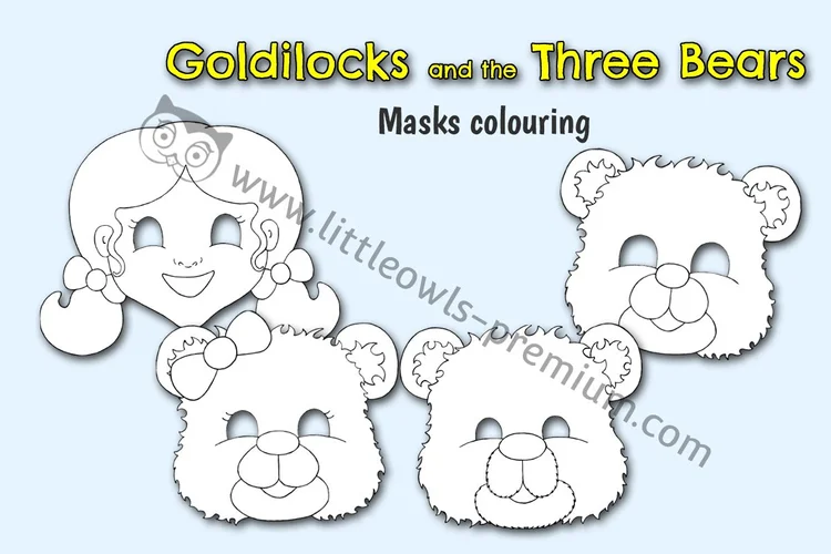 Goldilocks and the Three Bears Masks — Colouring cover