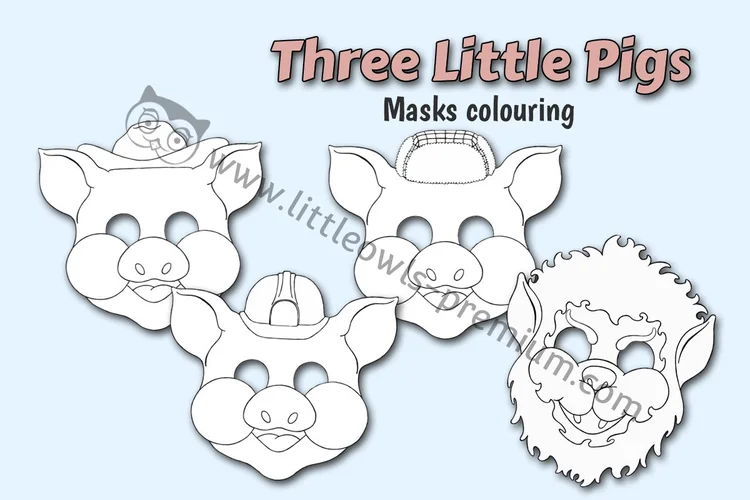 Three Little Pigs — Colouring Masks cover