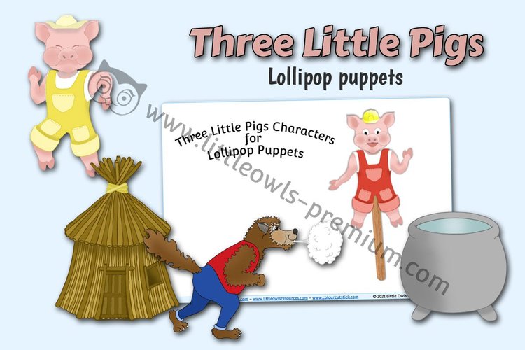 The Three Little Pigs Puppets resource cover
