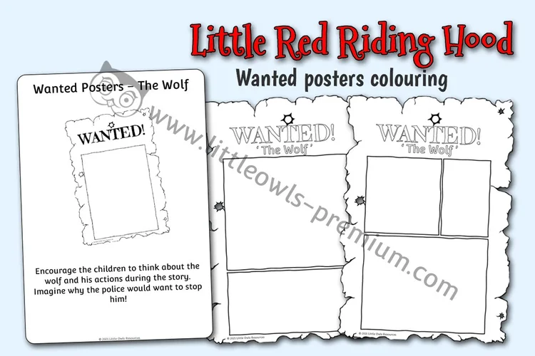 Little Red Riding Hood — Wolf Wanted Posters, B&W cover