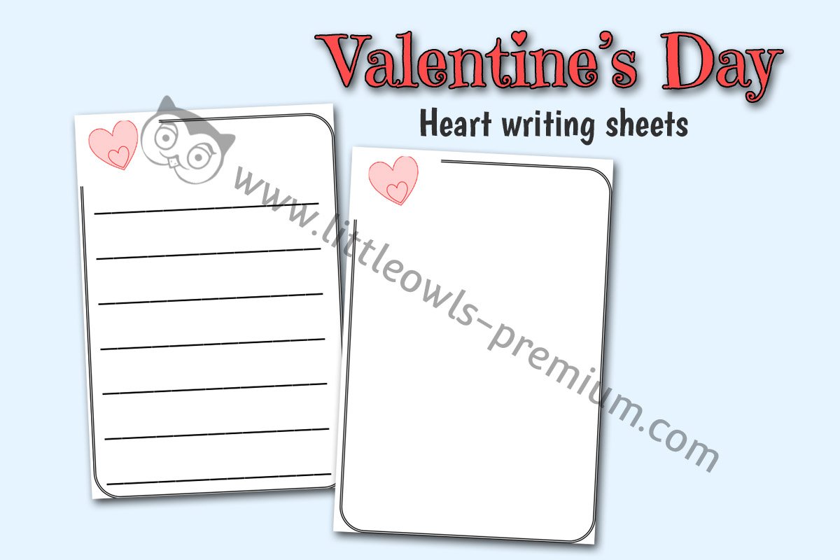 HEART MOTIF MARK MAKING/DRAWING/WRITING SHEETS