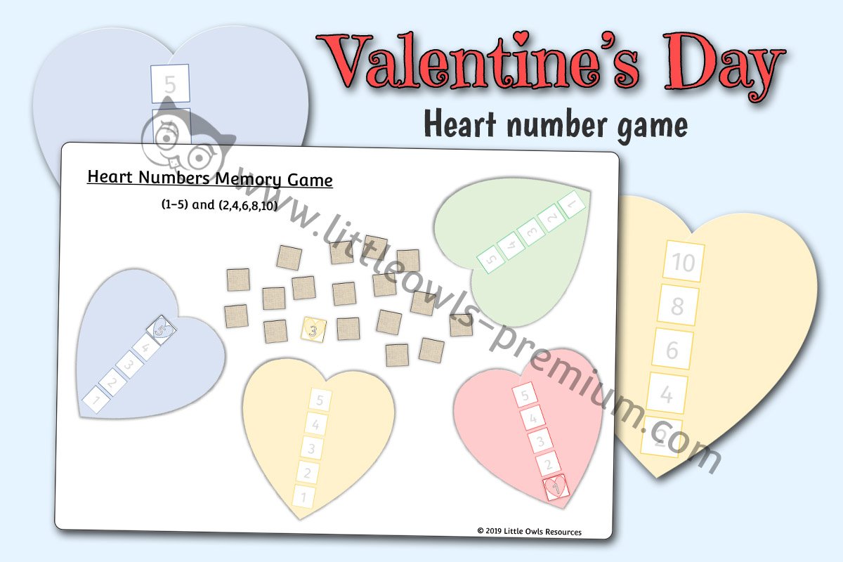 HEART NUMBERS MEMORY GAME