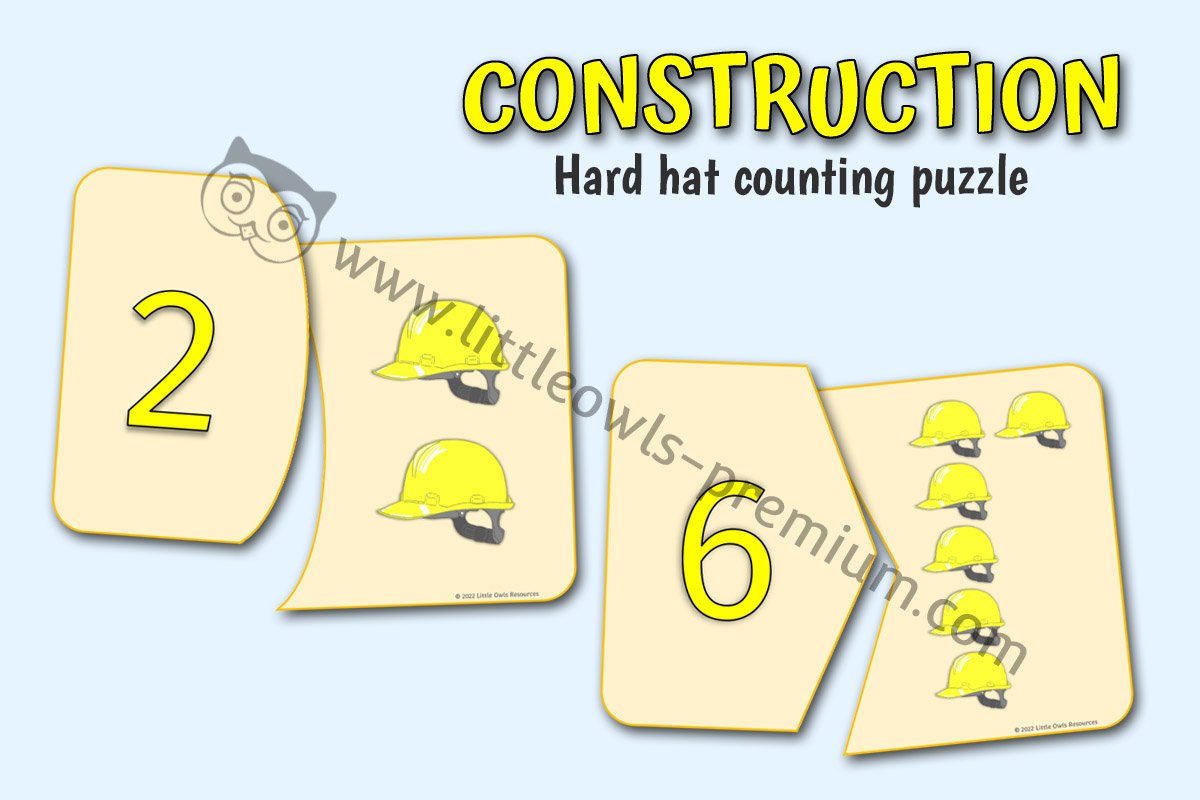 CONSTRUCTION - Hard Hat Counting Puzzles (1-10)