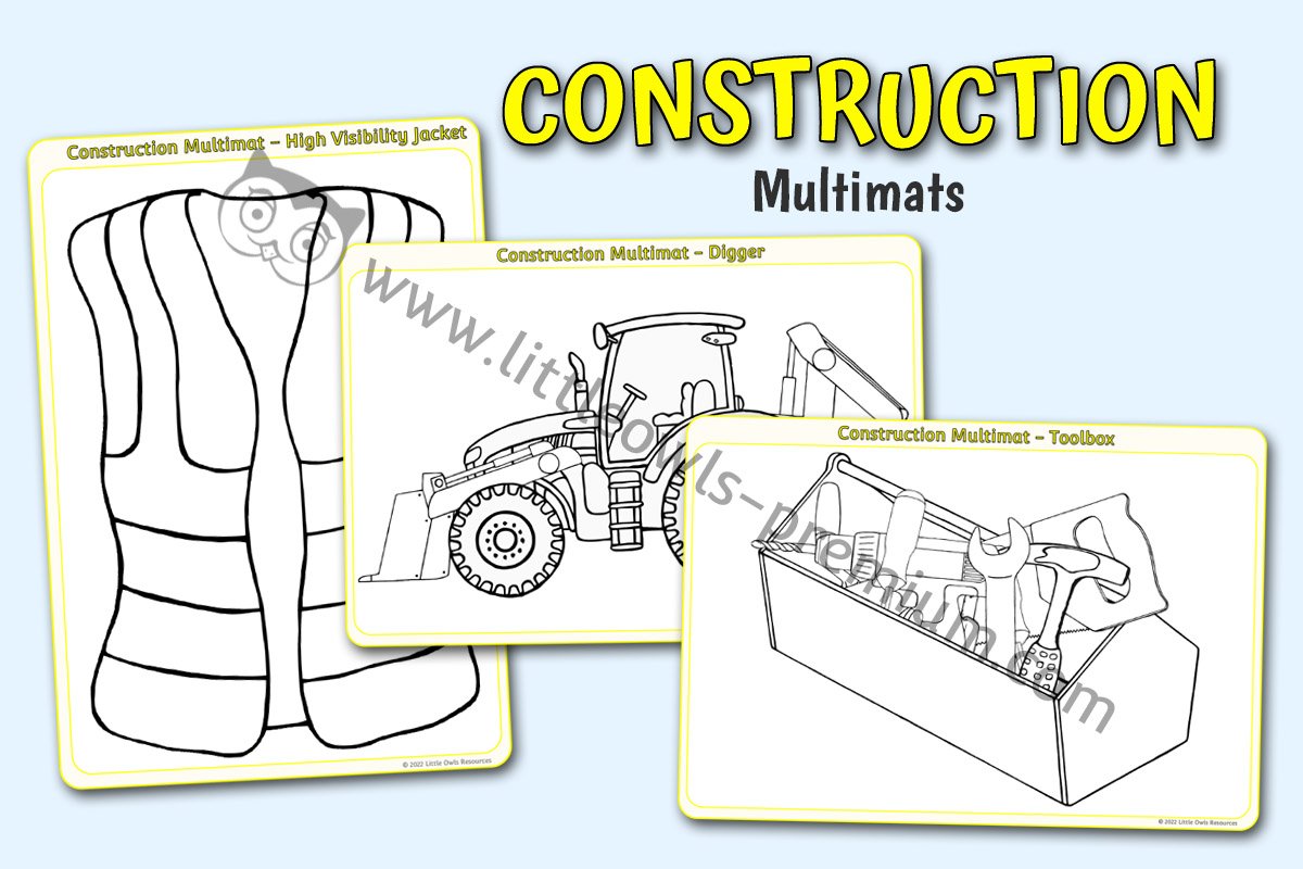 CONSTRUCTION - Multimats (Playdough, Loose Parts, Art & Craft) 
