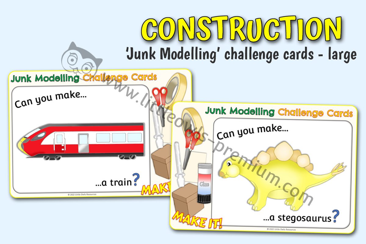 CONSTRUCTION - Junk Modelling Challenge Cards (A4)