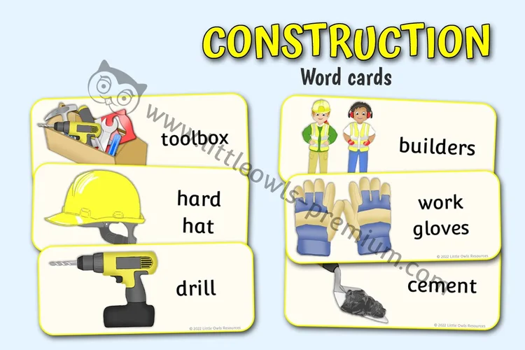 Construction Site Word Cards cover
