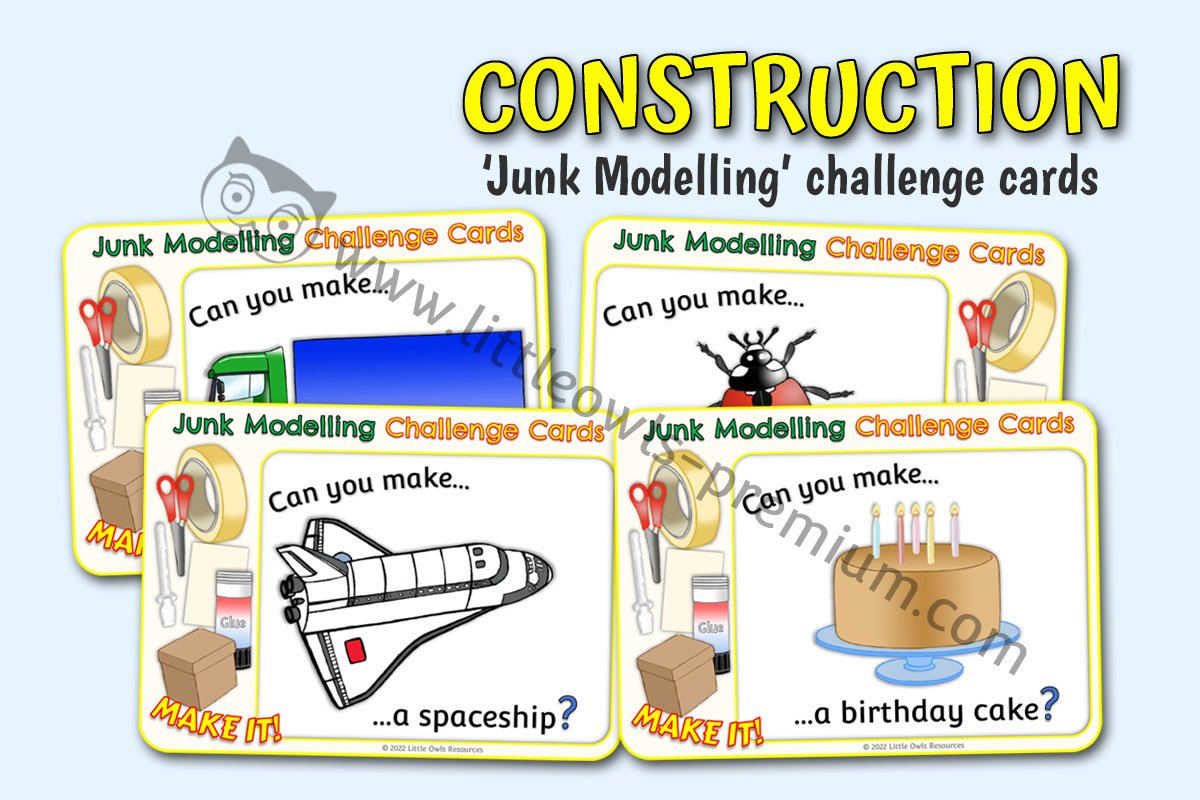 CONSTRUCTION - Junk Modelling Challenge Cards (A5)