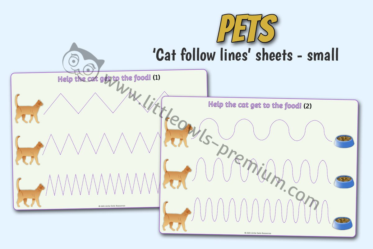 FEED THE CAT PENCIL CONTROL SHEETS