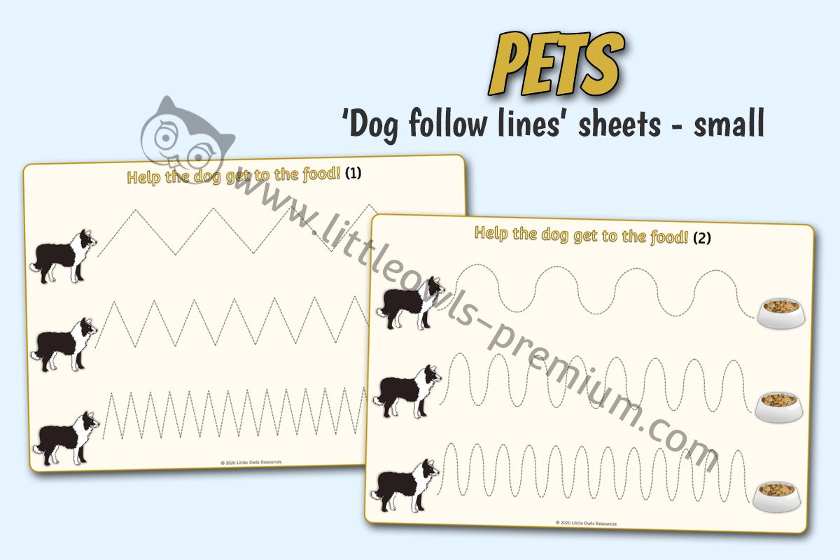 FEED THE DOG PENCIL CONTROL SHEETS