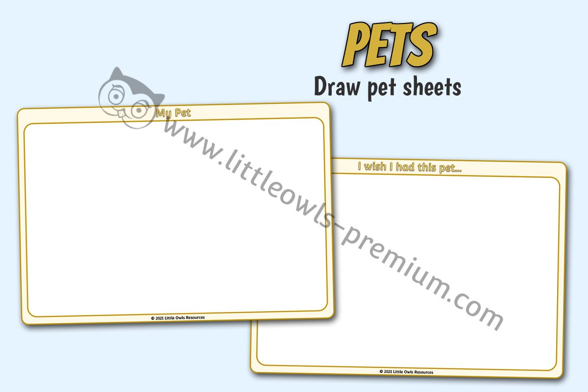 DRAW A PET SHEETS