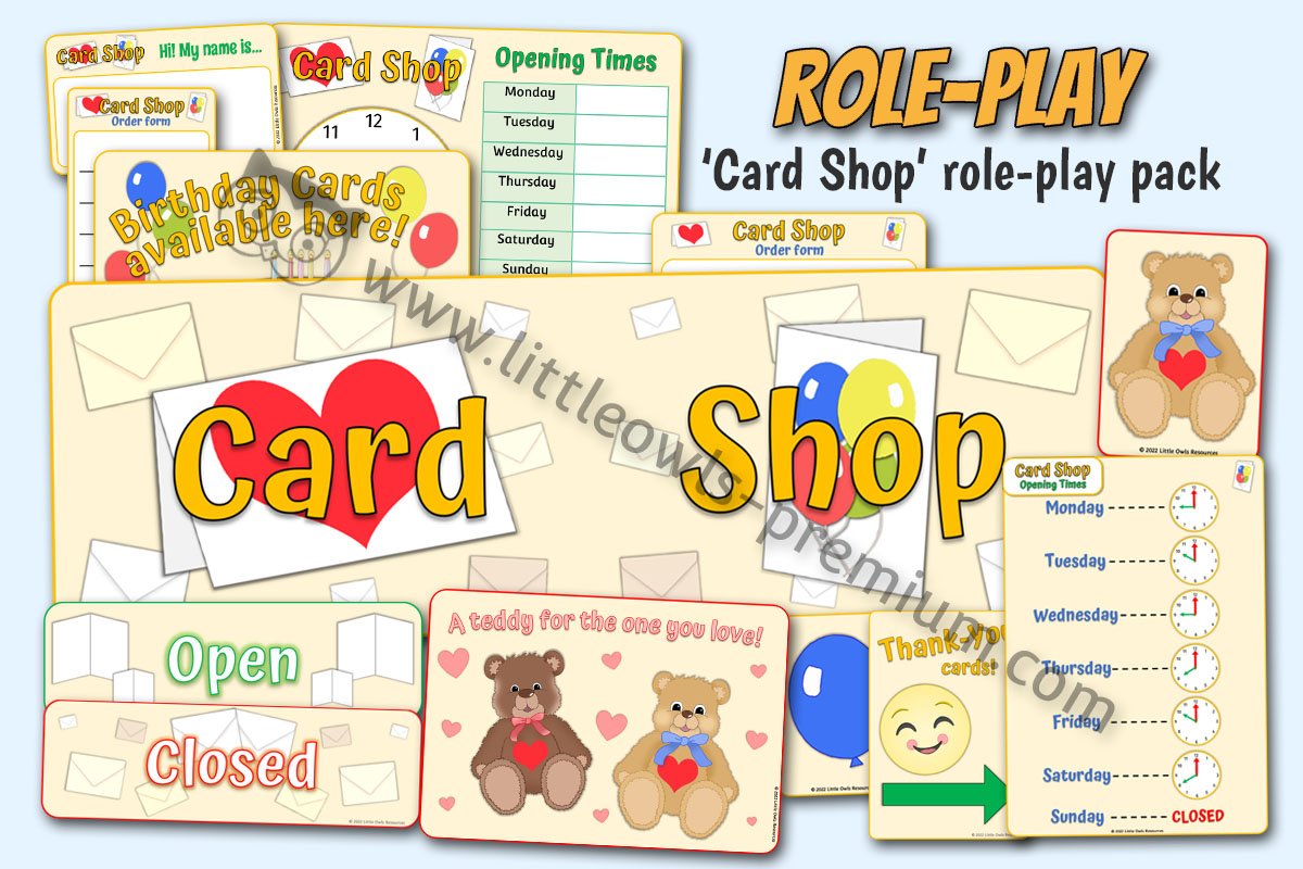 CARD SHOP DRAMATIC ROLE PLAY PACK