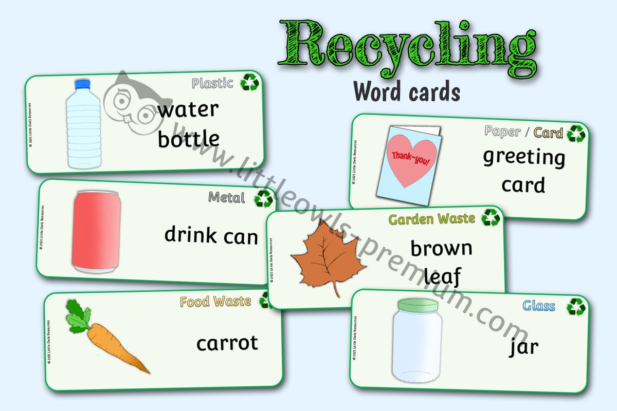 RECYCLABLE MATERIALS - WORD CARDS 