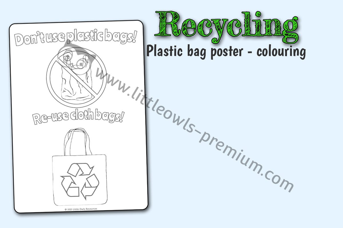 'DON'T USE PLASTIC BAGS!' COLOURING POSTER