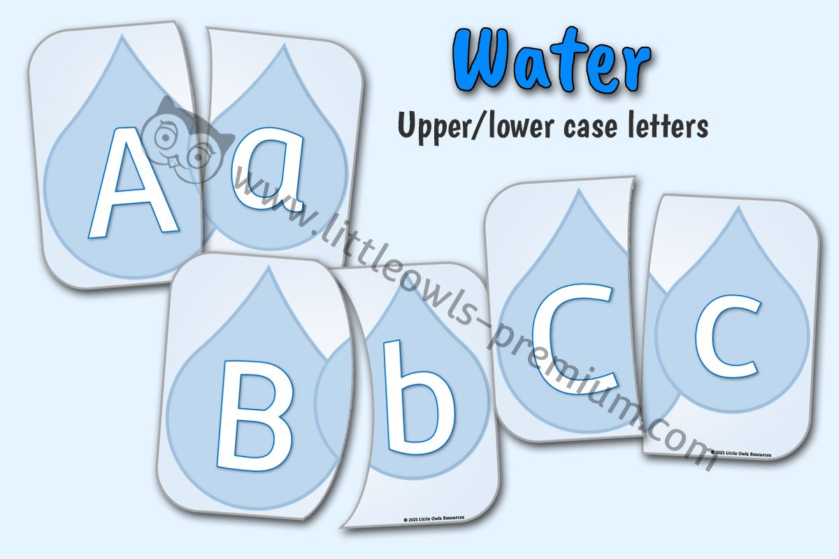 WATER DROPS UPPER & LOWER CASE ALPHABET PUZZLE GAME