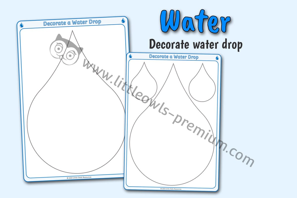 DECORATE A WATER DROP MULTIMAT - ART & CRAFT/PLAYDOUGH/LOOSE PARTS