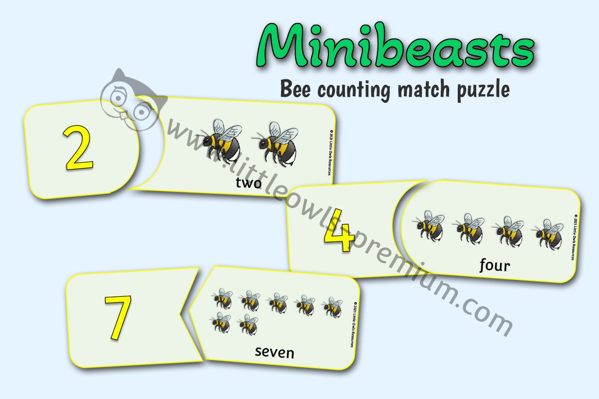 BEE COUNTING PUZZLES (1-10)