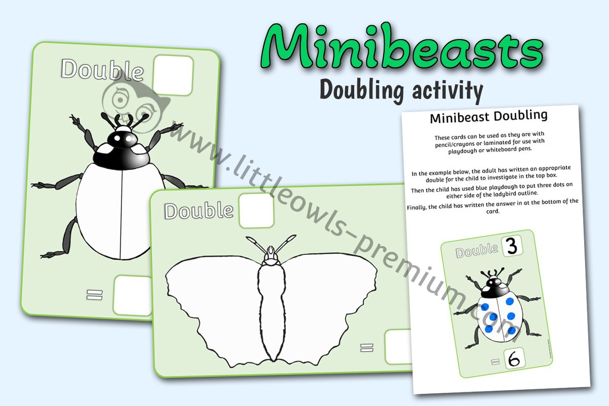 MINIBEASTS DOUBLING ACTIVITY MATS