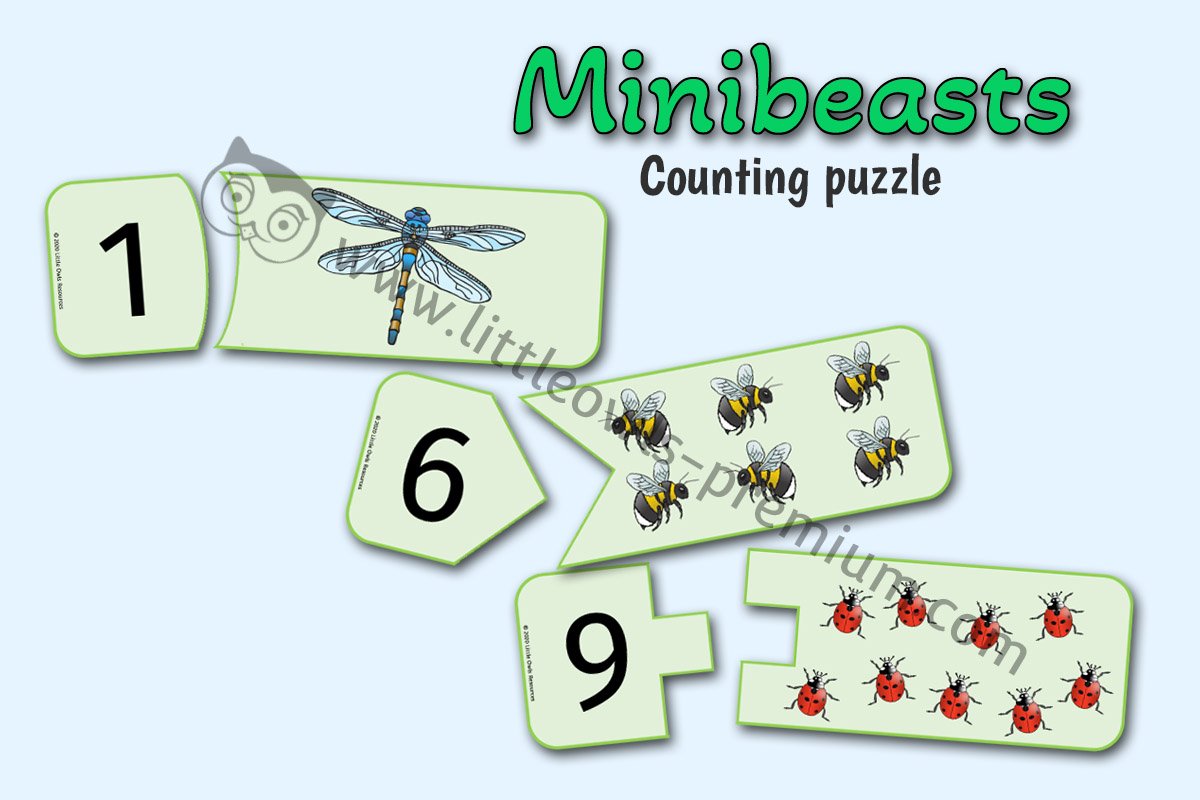 MINIBEASTS COUNTING PUZZLES (1-10)