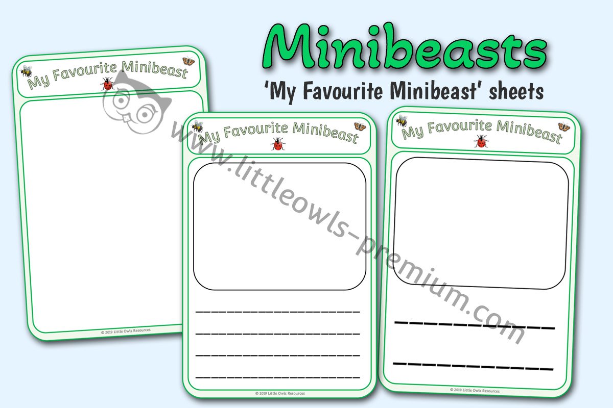 MY FAVOURITE/FAVORITE MINIBEAST ACTIVITY SHEETS