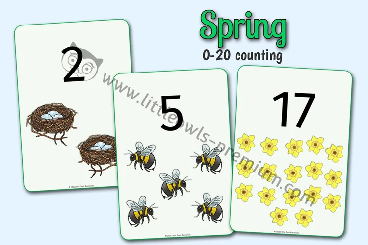 Spring Counting Posters & Cards — 0–20 cover