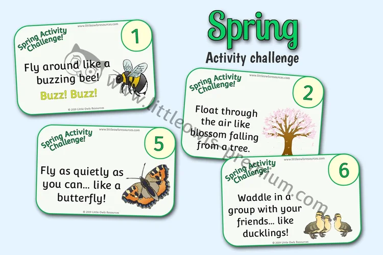 Spring Movement Challenge Cards cover