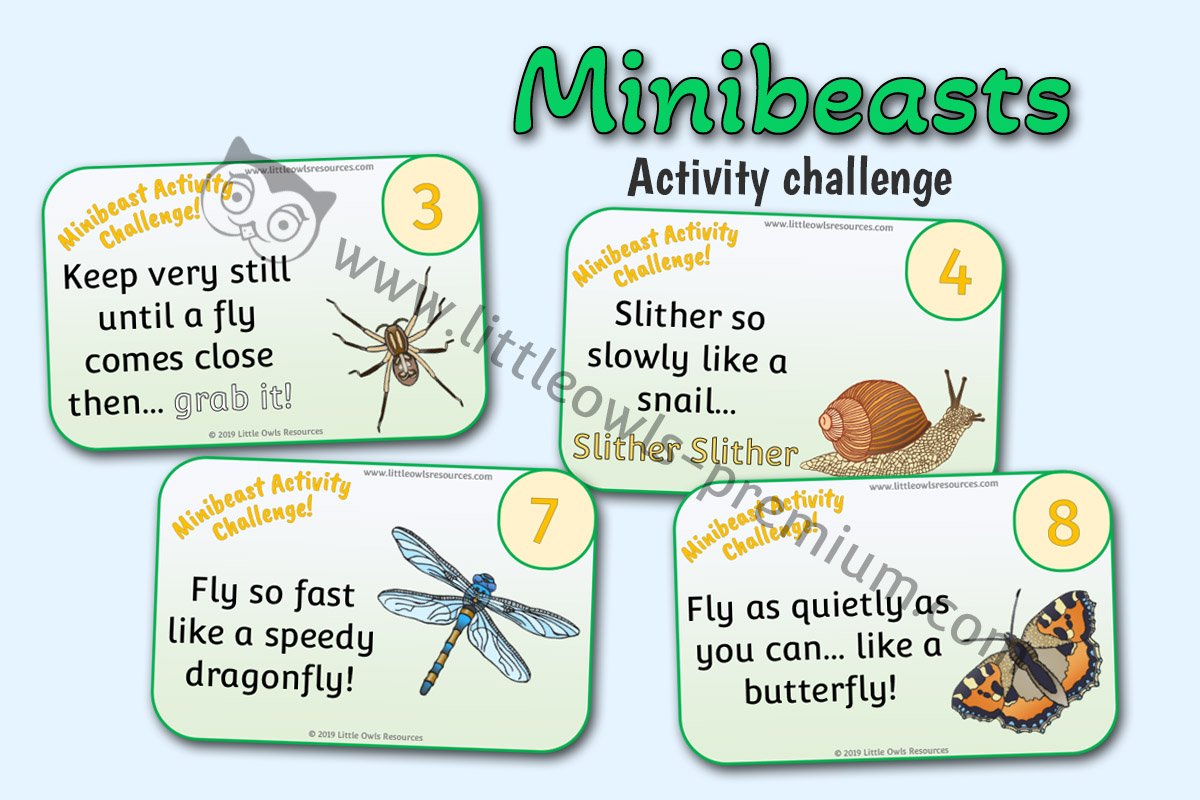 MINIBEAST ACTIVITY/MOVEMENT CHALLENGE CARDS