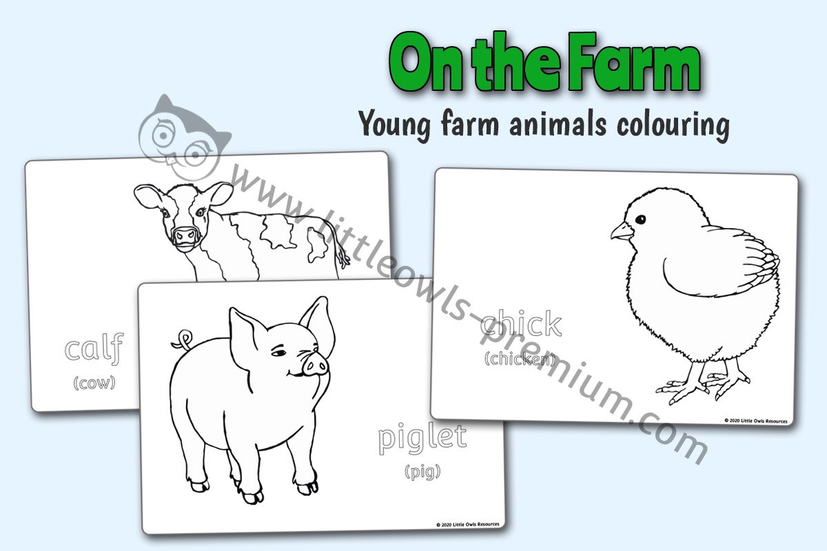 YOUNG FARM ANIMALS COLOURING PACK