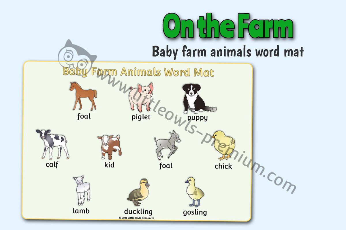 FARM ANIMALS (BABY) WORD MAT