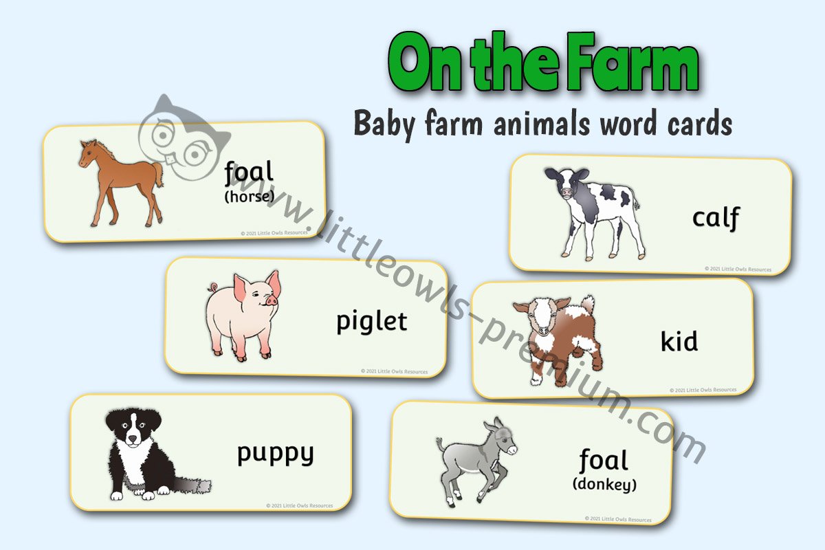 FARM ANIMAL (BABY) WORD CARDS