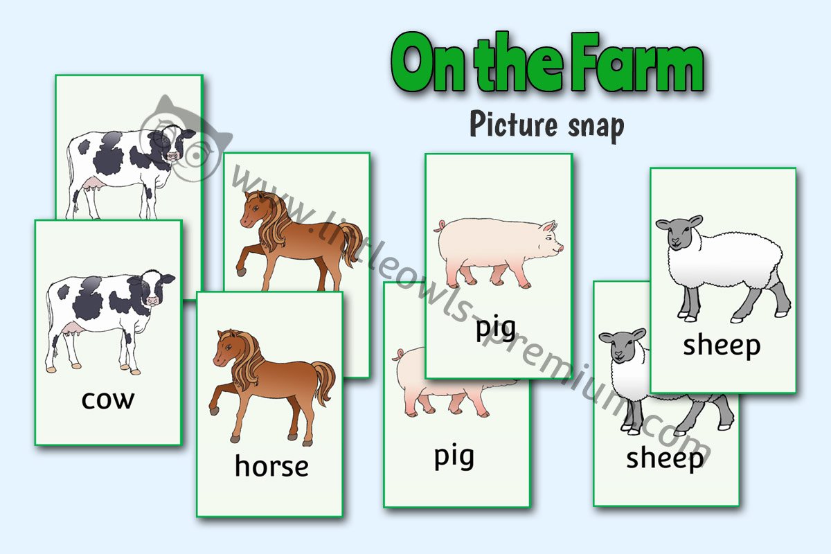 FARM ANIMALS PICTURE SNAP CARD GAME