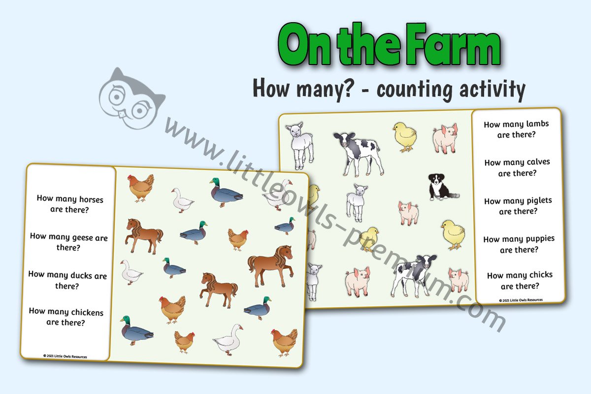 I SPY COUNTING POSTERS - FARM ANIMALS