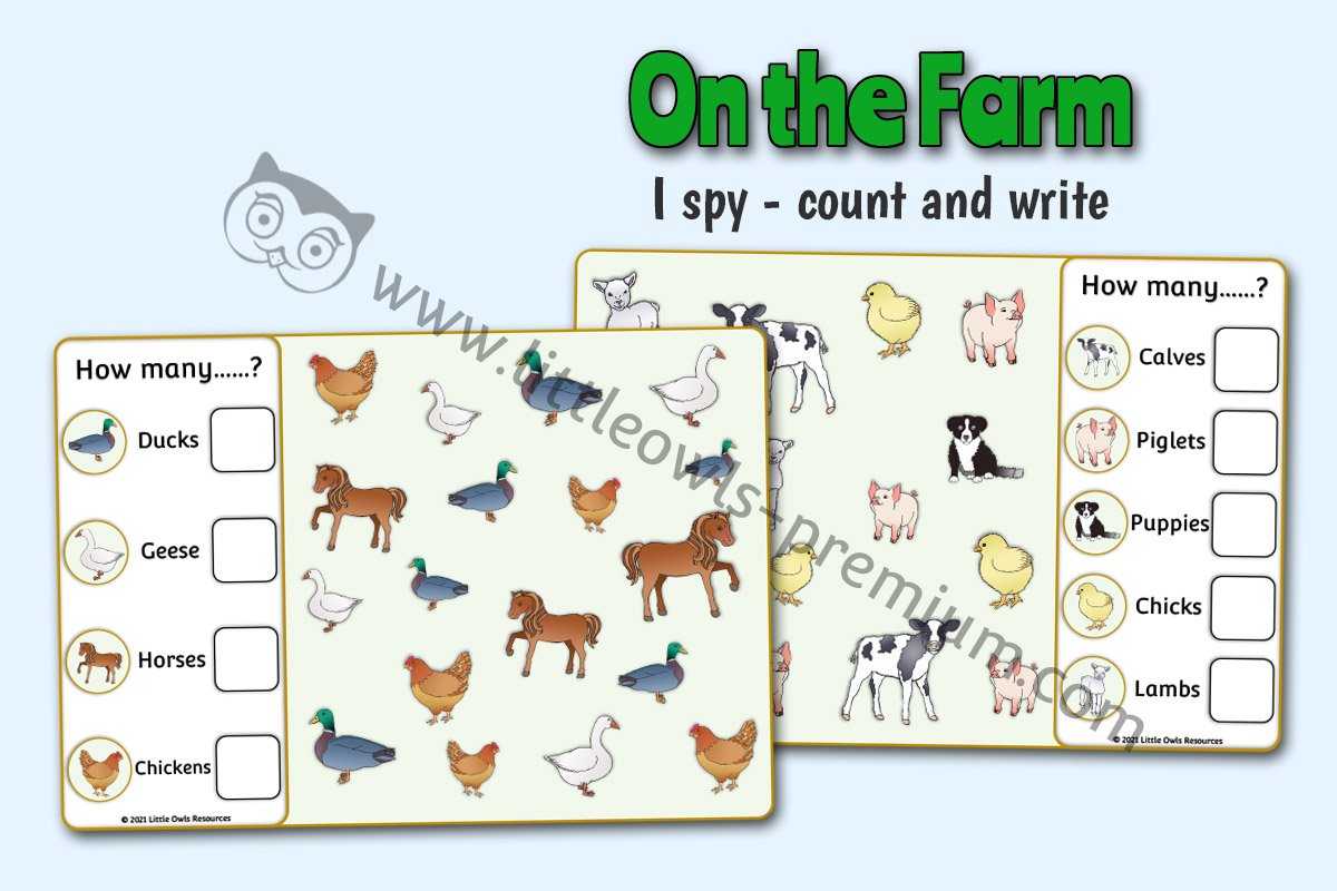 I SPY COUNT & WRITE - FARM ANIMALS
