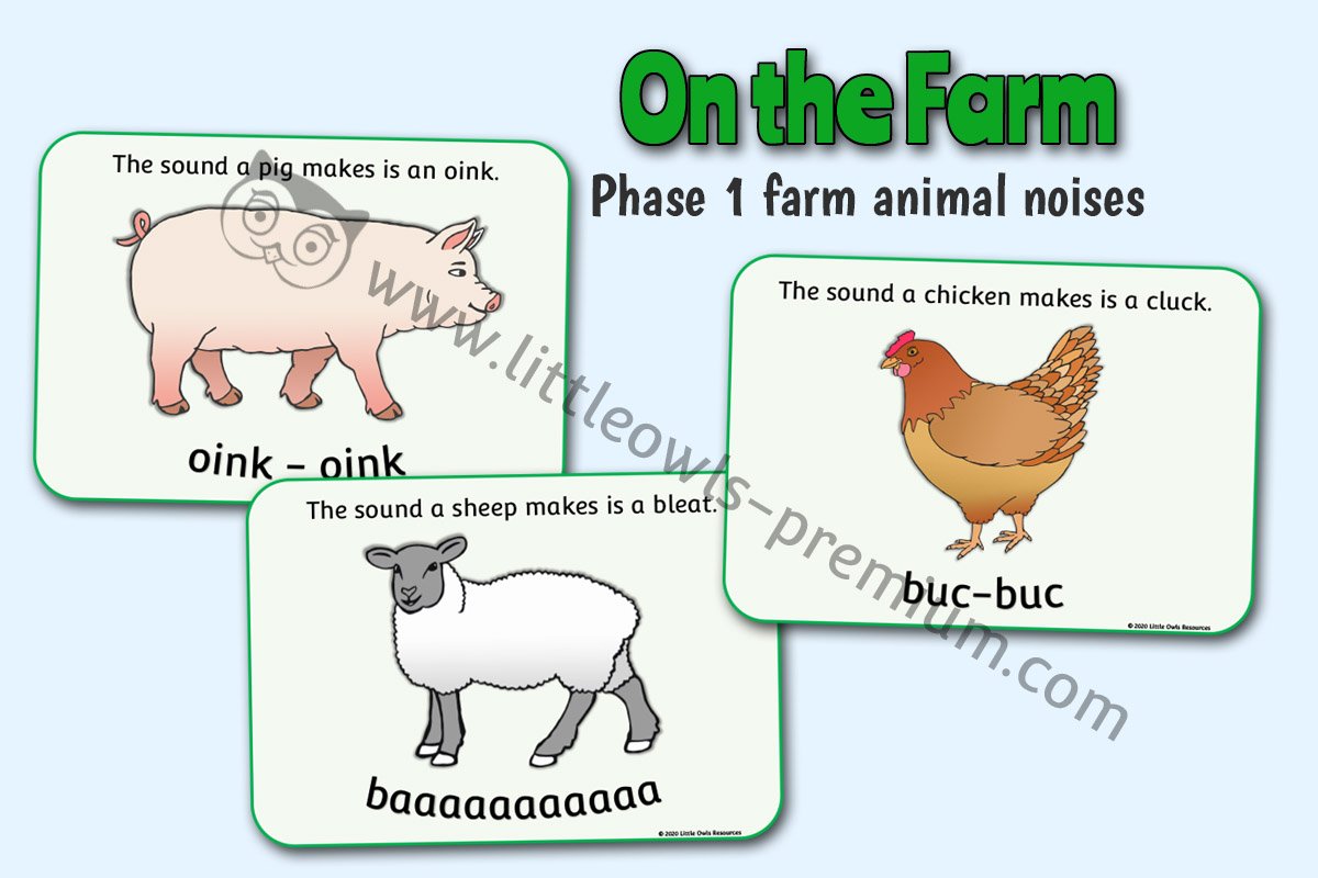 FARM ANIMAL NOISES - PHASE 1 PHONICS (Updated 2020)