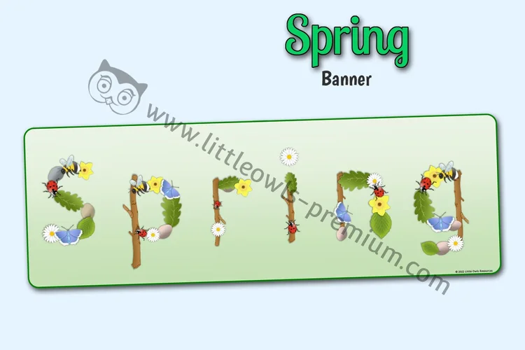 Spring Display Banner — Natural-Item Letters — resource cover