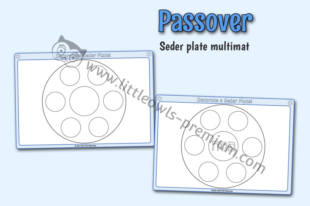 PASSOVER SEDER PLATE - MULTIMAT (PLAYDOUGH/LOOSE PARTS/COLLAGE)