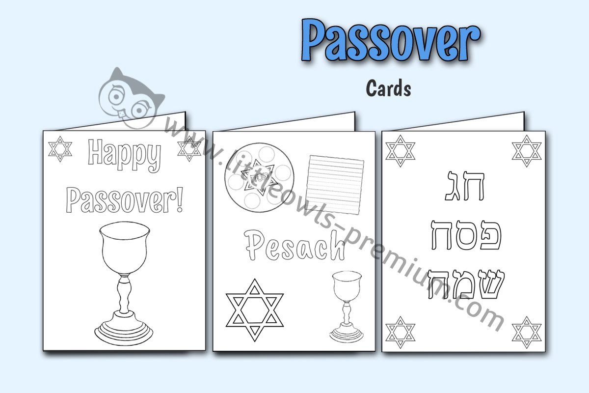 PASSOVER CARDS - COLOURING