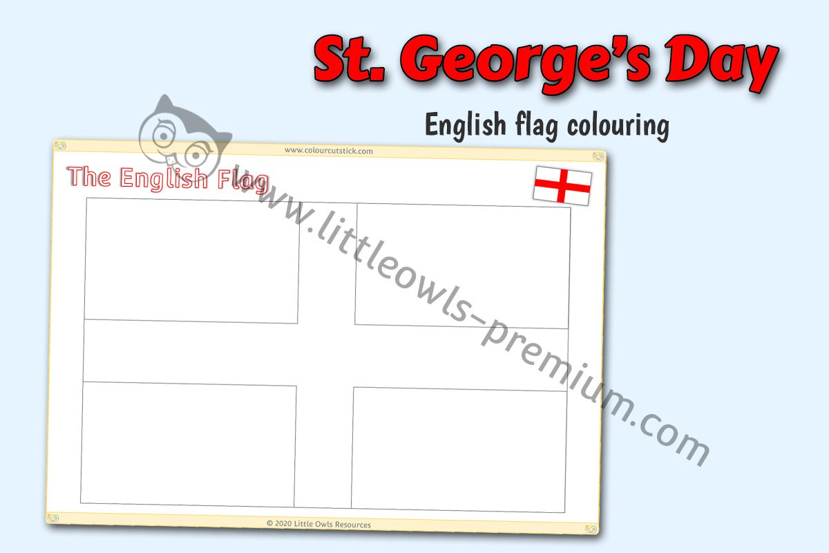 ENGLISH FLAG COLOURING SHEET