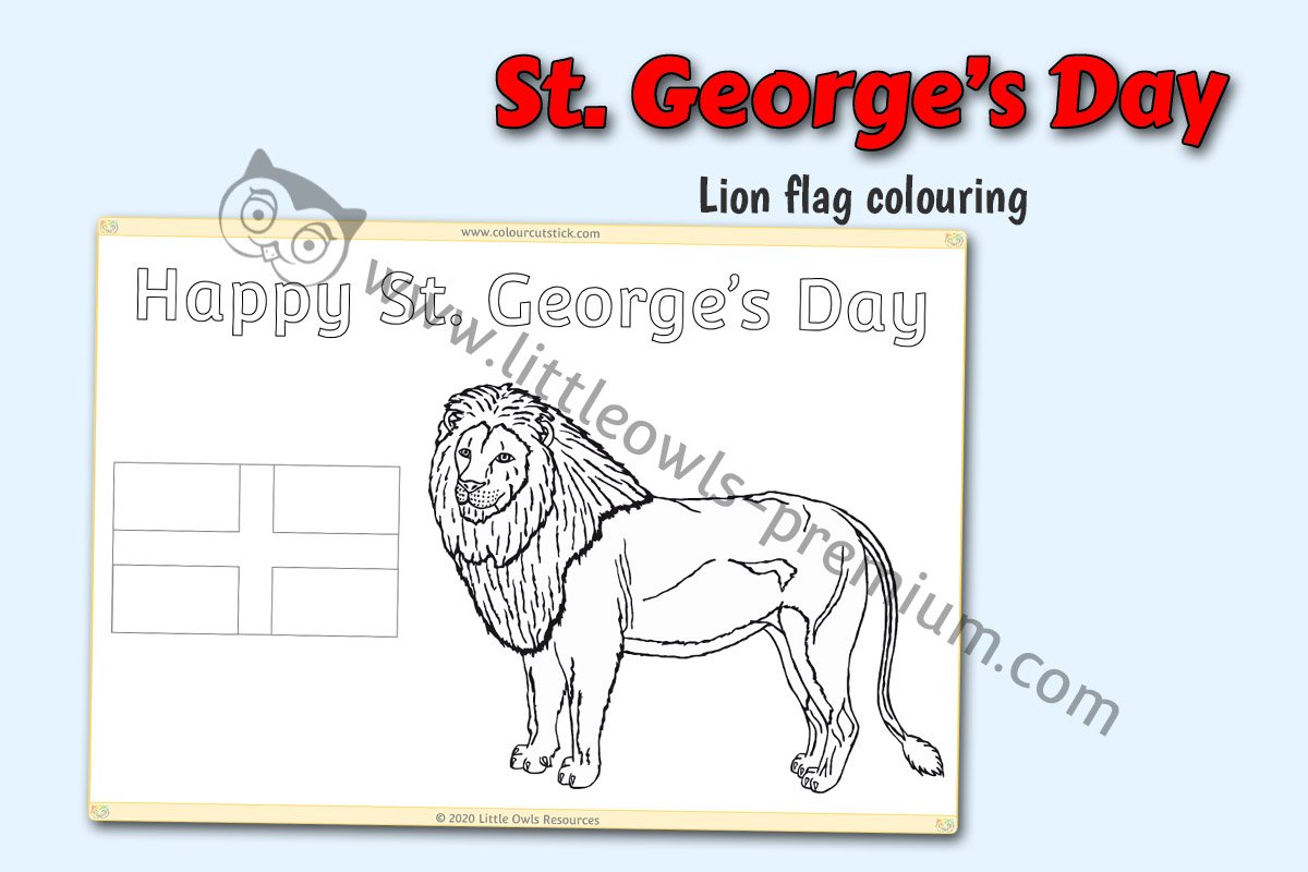 HAPPY ST. GEORGE'S DAY COLOURING - LION