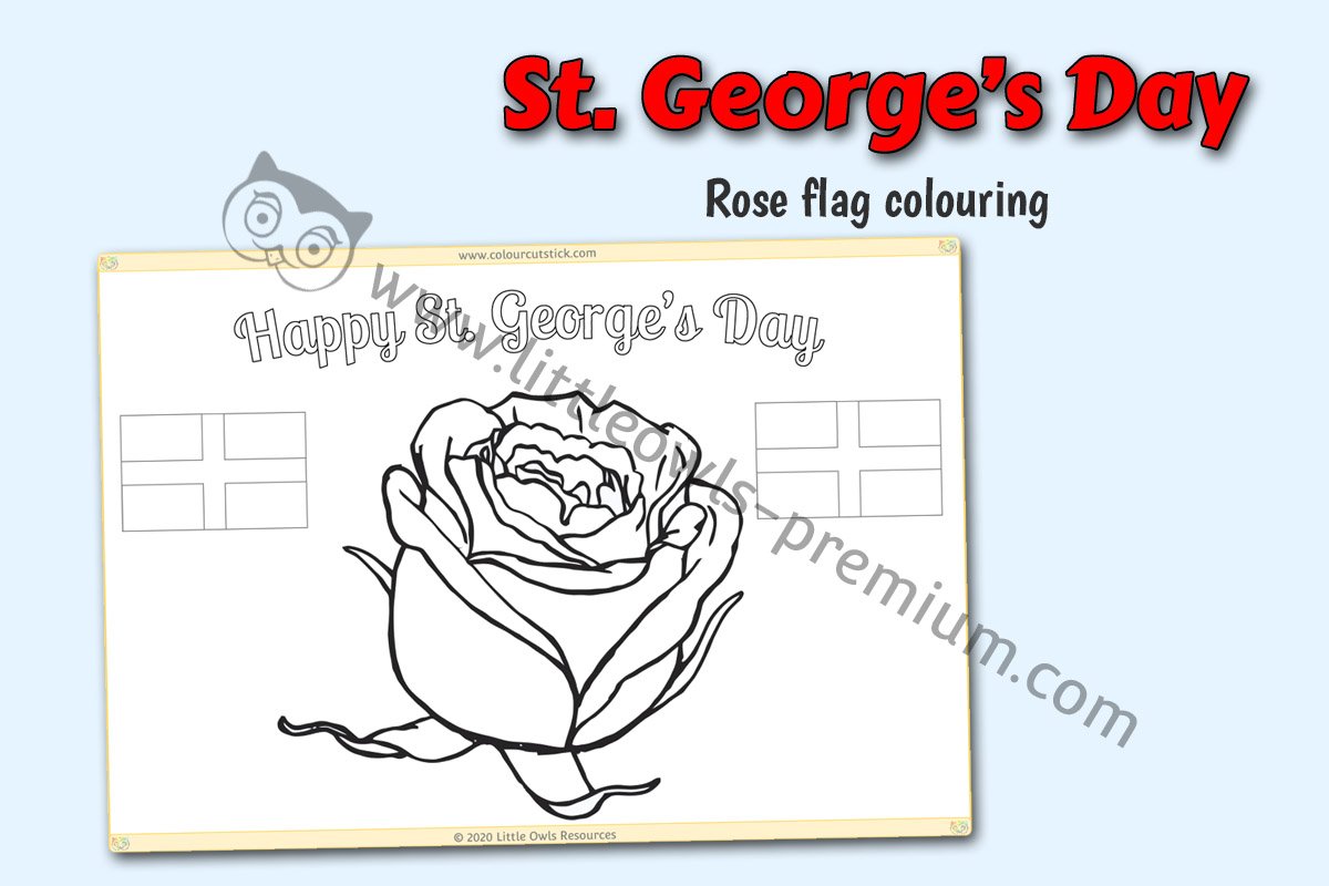 HAPPY ST. GEORGE'S DAY COLOURING - ROSE