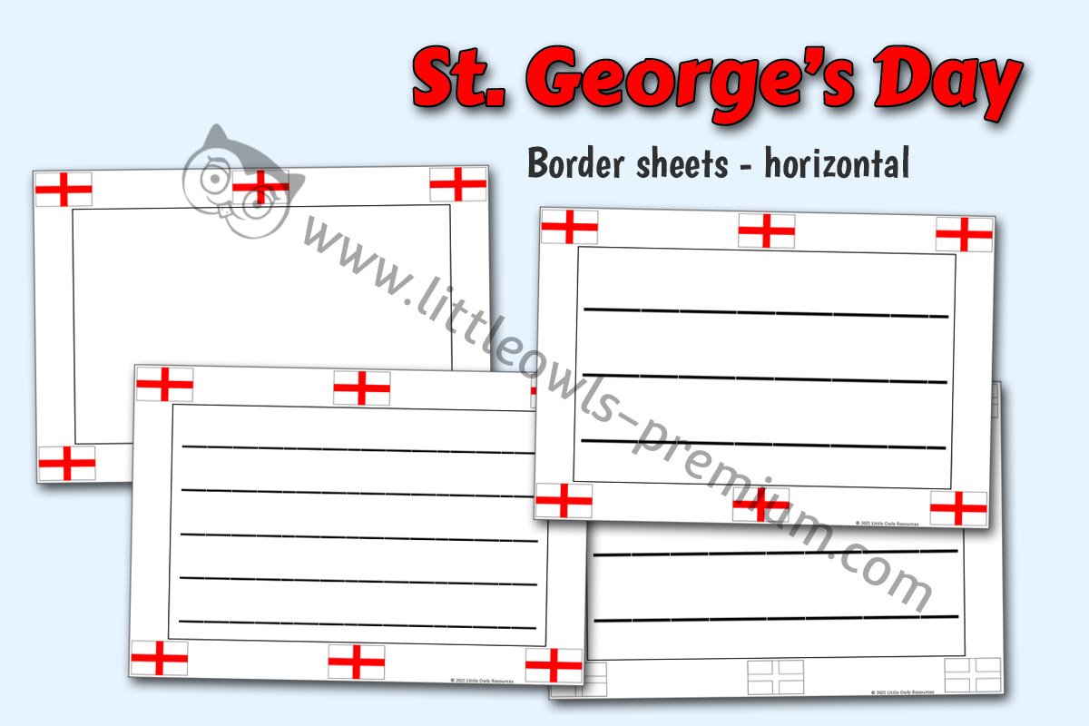 ST. GEORGE'S DAY BORDER SHEETS - HORIZONTAL