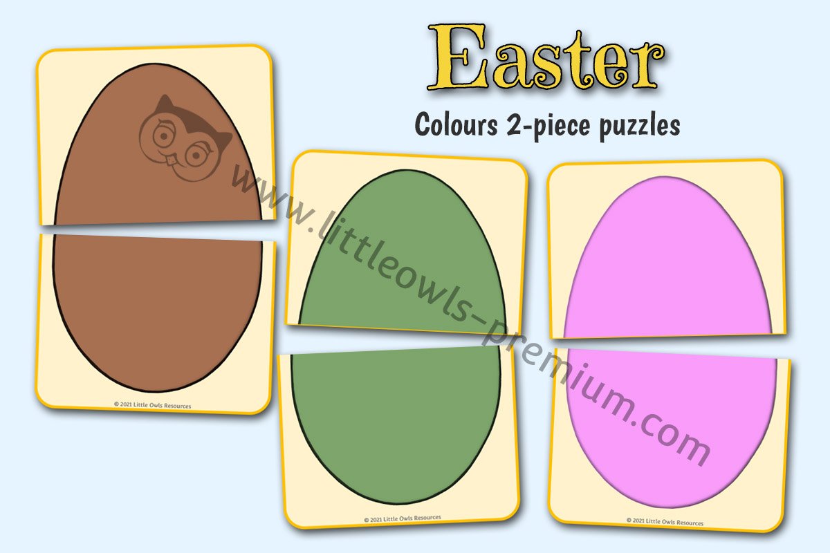 COLOUR MATCHING EGG 2-PIECE PUZZLES 