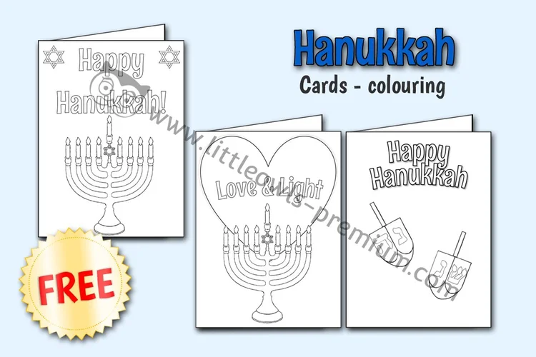 Hanukkah Cards to Colour - resource cover