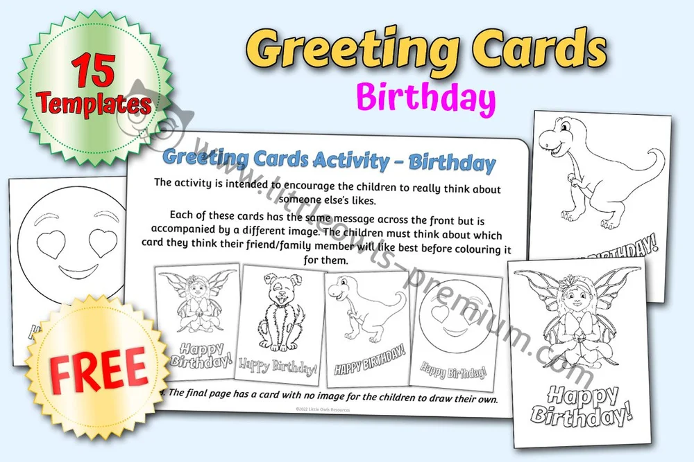GREETING CARDS - Birthday (FREE SAMPLE) — resource preview