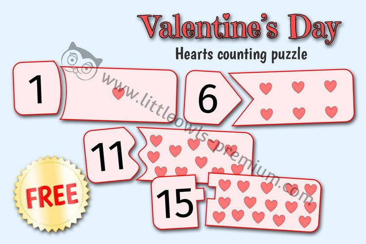 Hearts Counting Puzzles — Free Sample cover