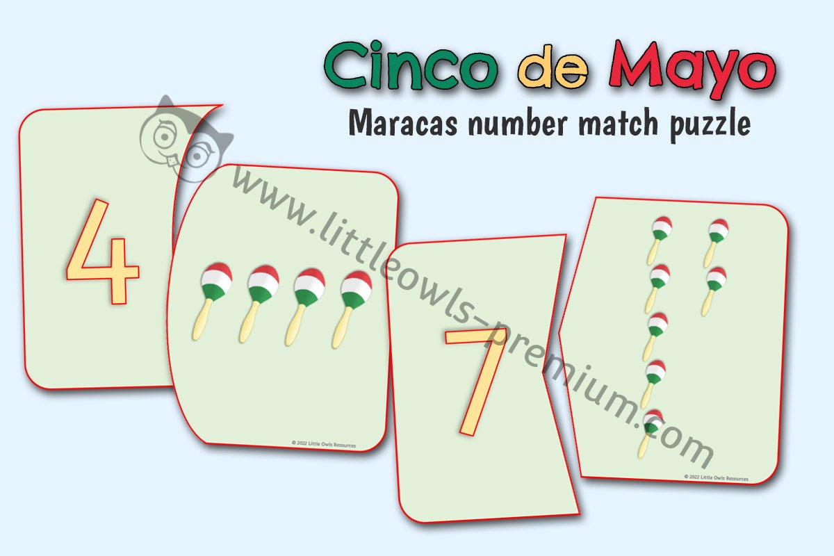 CINCO DE MAYO - Maracas Counting Puzzles
