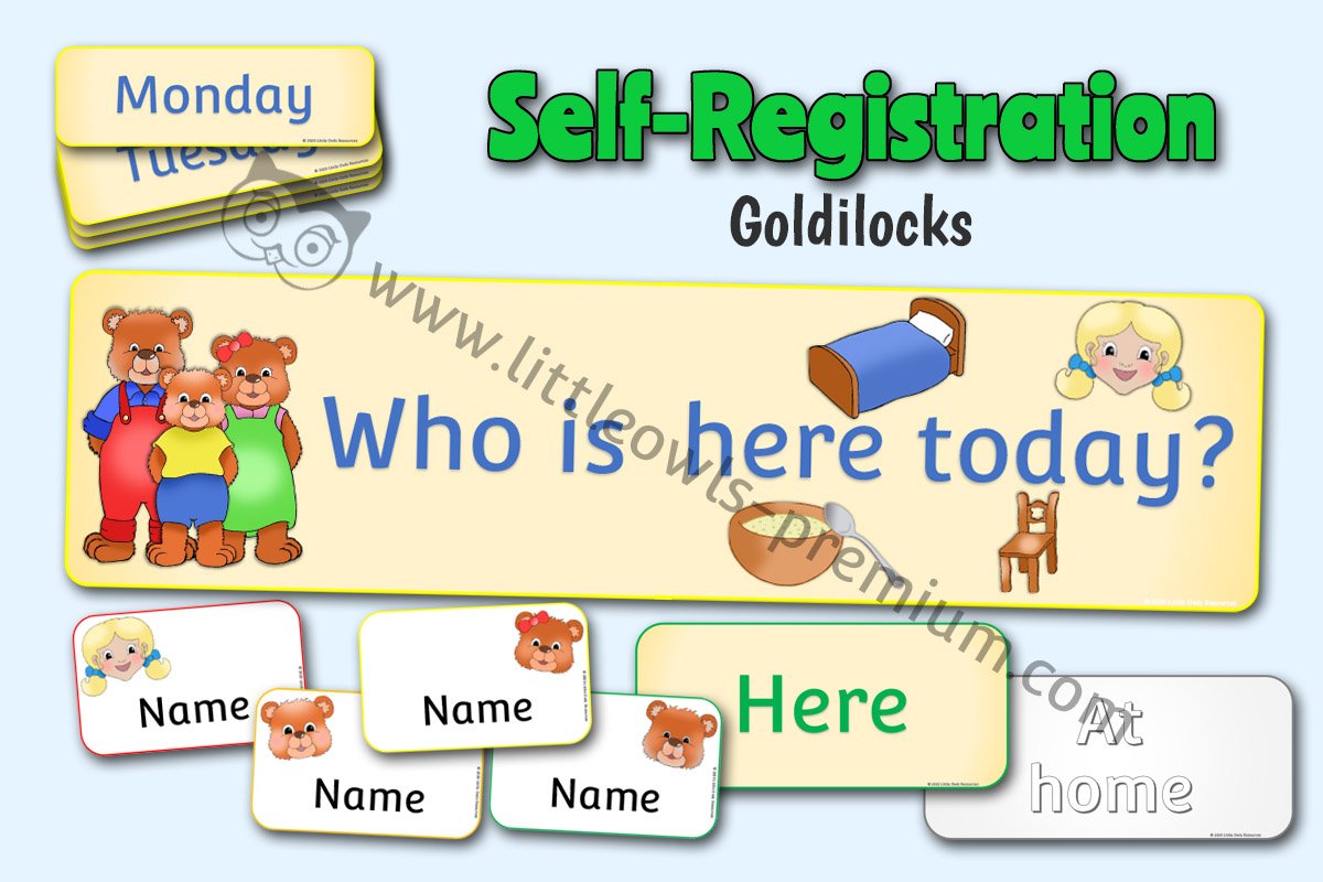 'GOLDILOCKS AND THE THREE BEARS' SELF REGISTRATION DISPLAY (Copy)