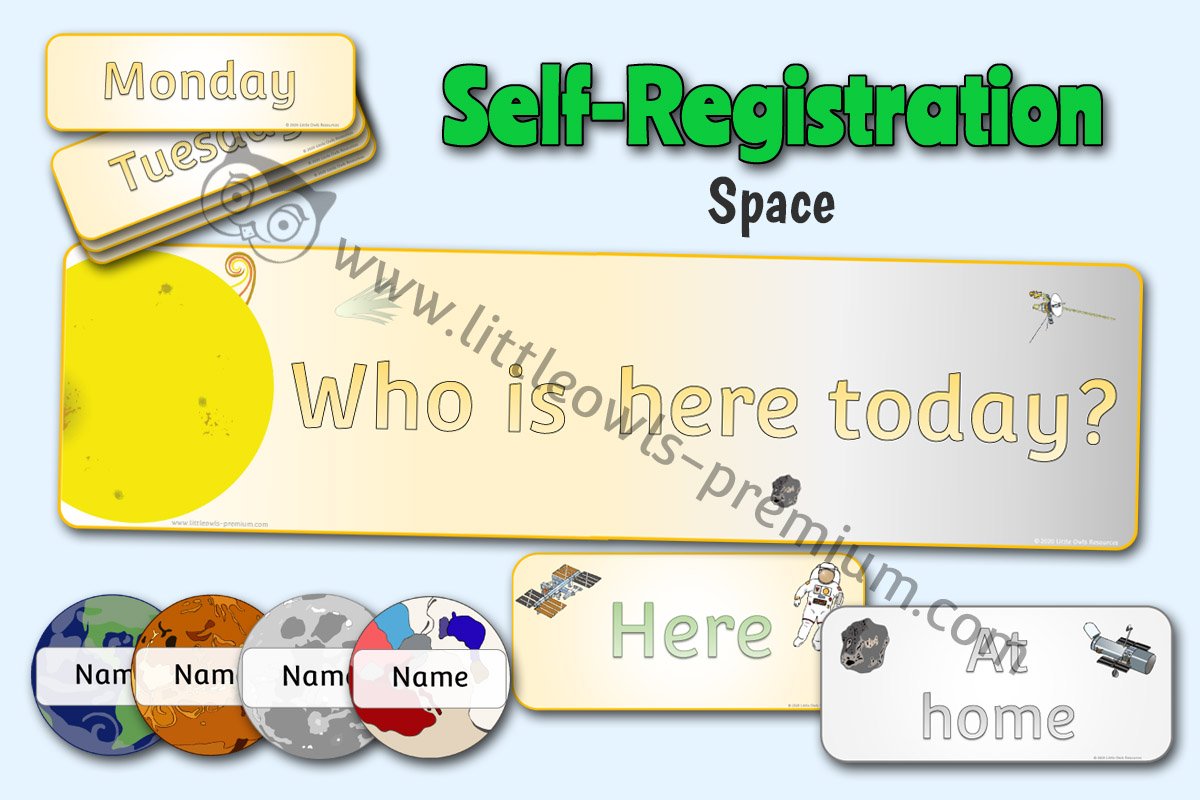 'PLANETS/SPACE' SELF REGISTRATION DISPLAY