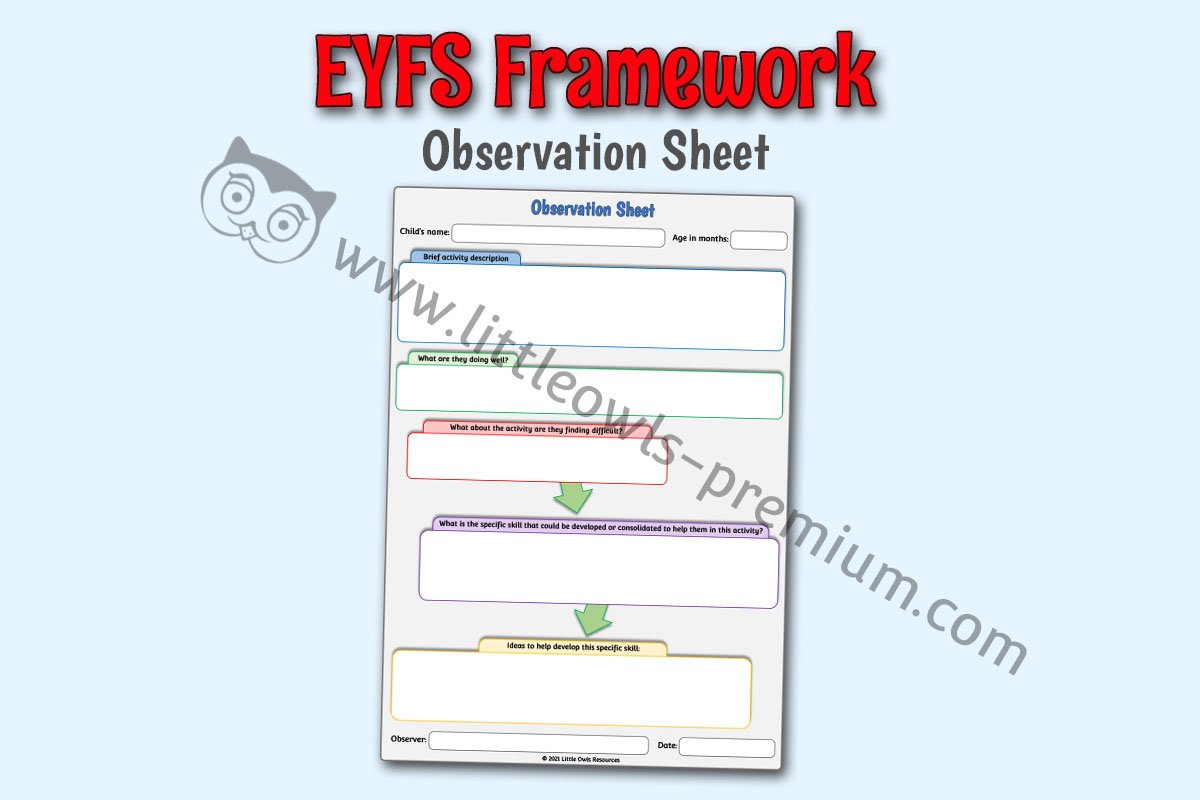 EYFS FRAMEWORK - Observation Sheet